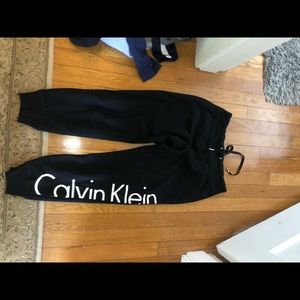Calvin Klein joggers.
